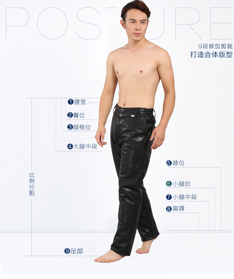 Pantalon cuir homme droit pour hiver - Ref 1476786 Image 9