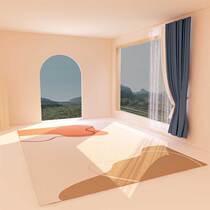 Nordic bedroom carpet Original Morandi style simple bedside carpet Sofa living room coffee table carpet floor mat Bed and breakfast