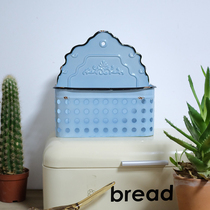 Export new European retro blue garden groceries hollow wall kitchen simple style tableware chopsticks storage box