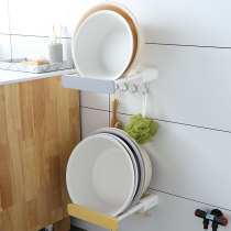 Washbasin storage rack bathtub adhesive hook bath tub wall-mounted non-perforated hanging basin artifact toilet basin wall type