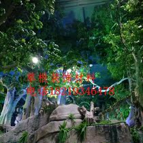 Cement door head ancient tree gate simulation ancient tree door head sculpture ecological park glass steel ancient tree door making