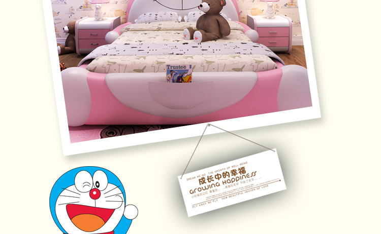 Trẻ em phim hoạt hình bé trai và bé gái da giường giường mềm đơn 1,5m m1.2m thanh thiếu niên lưu trữ khí nén giường kết hợp da - Giường giường xếp hàn quốc