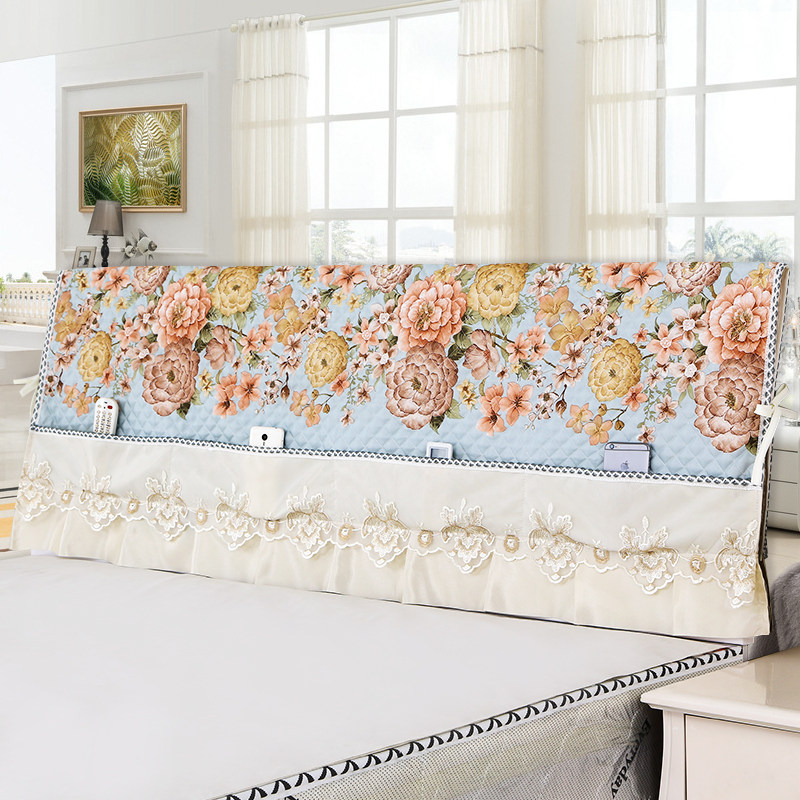 Spring and autumn clip cotton bedside cover headboard headboard cover 1 2 to 2 2 m solid wood bed headboard headboard universal