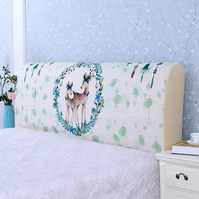 All-inclusive linen bed head cover Bed head cover Dust cover 1 5m bed 1 8m bed Simple modern European solid wood protective cover