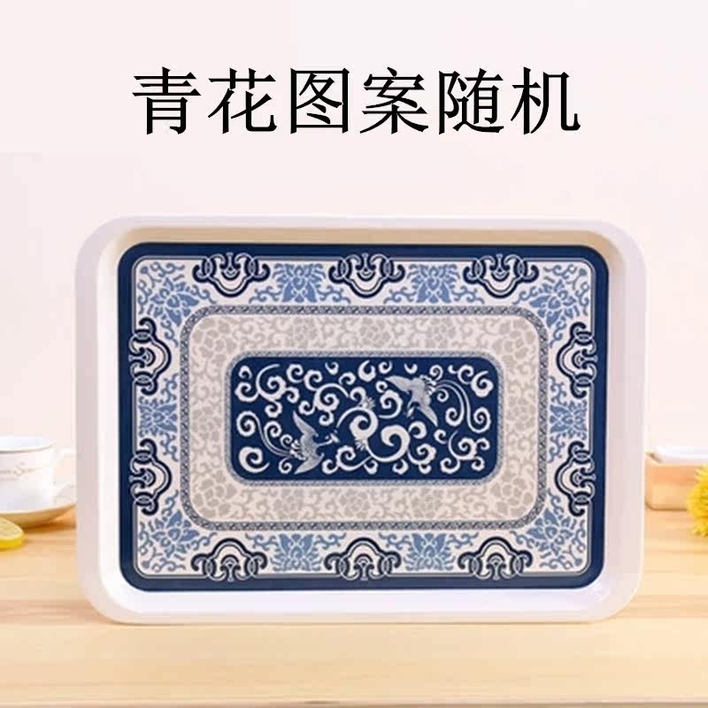 Hypotenuse Dense Amine Green Flower Porcelain tray Rectangular Nursery Tea Tray Dinner Plate Fruit Tray Cutlery Plastic Tray