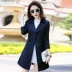 Mùa thu năm 2021 áo khoác gió mỏng trung thu mới của phụ nữ phiên bản Hàn Quốc của mùa xuân và mùa thu váy ngắn, eo mỏng và eo nhỏ - Trench Coat