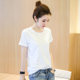 White T-shirt Women's Short Sleeve 2024 New Summer Clothes Korean Style Loose T-Shirt T-Shirt Pure White Half-Sleeve Versatile Top