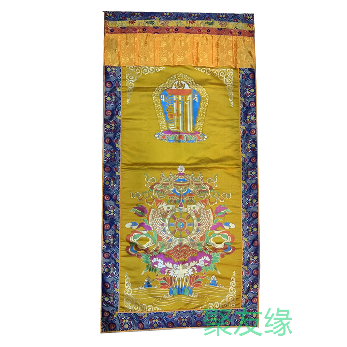 Fotang Home decoration Home Nepalese craftsmanship embroidery Tibetan door curtain 8 auspicious double layer partition window