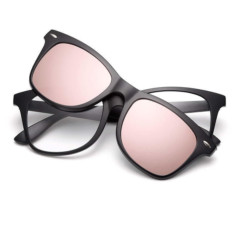 New magnetic sleeve mirror TR90 polarized color film sunglasses Women's tide hook magnet dual-use sunglasses with myopia clip