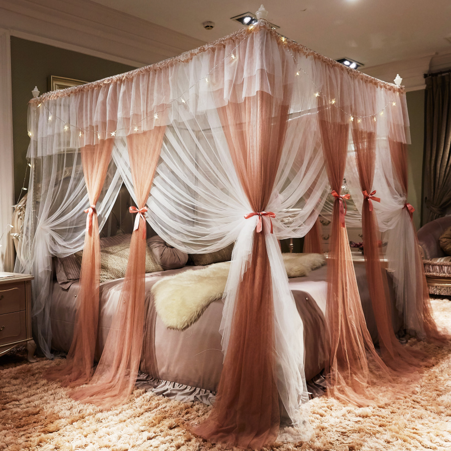 Encrypted Thickened New Mosquito Net 1 8m Bed Double Home 1 5m 1 2 m Bed Veins Princess Wind Landing Bracket