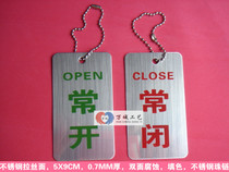 Stainless steel normally open normally closed listing status indicator signage equipment valve switch hanging tag pipe signage