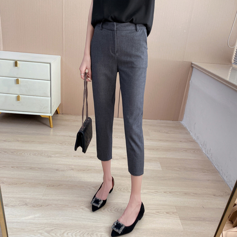 Spring and Summer Cropped Suit Pants for Women, New Slim-Fit Cropped Pants, Casual Slim-Fit Professional Thin High-Waisted Cigarette Pants Spring and Summer Cropped Suit Pants for Women, New Slim-Fit Cropped Pants, Casual Slim-Fit Professional Thin High-Waisted Cigarette Pants