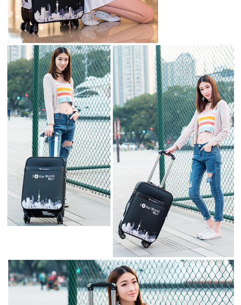 Xe đẩy phổ quát bánh xe vải Oxford vali mật khẩu hộp mềm pila hộp nam và nữ 26 inch sinh viên 24 vali vali du lịch
