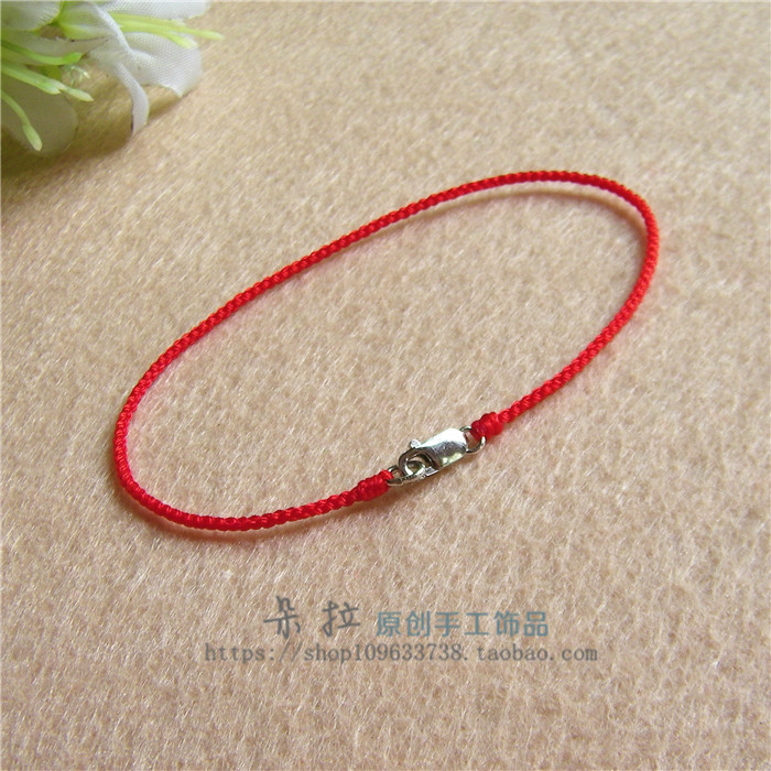 Vòng tay dây thừng đỏ làm bằng tay tinh khiết 1mm-3 mm (năm nay của linh hồn ác quỷ may mắn) - Vòng chân lắc chân vàng PNJ