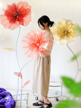 Female wedding room layout gauze internet celebrity new house wedding flower window wedding bedroom square flower path scene decoration silk