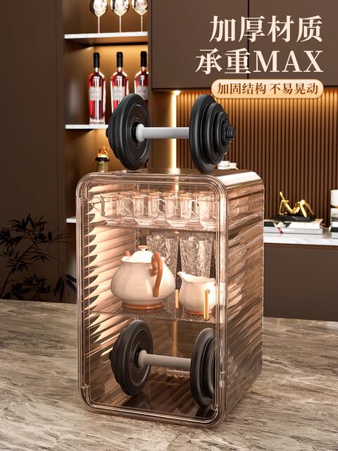 SF! Cup storage rack tea cup dustproof cup holder tea set storage cabinet coffee storage drain rack