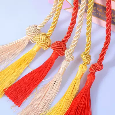 Tassel rope three-strand golden double tassel pole ball gift wine altar decorative rope hanging spike tie rope strap tassel head