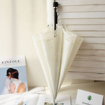 沛欣蕾丝伞 白色烧花伞遮阳伞二折叠折晴雨伞