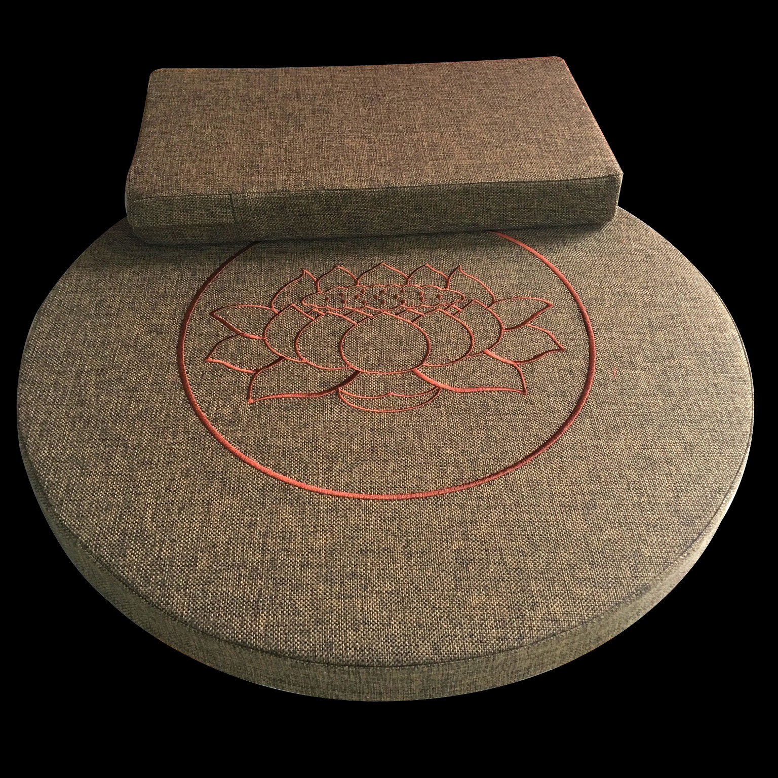 Meditation cushion meditation cushion thickened flax palm coconut silk round cushion futon prayer cushion worship Buddha cushion removable and washable meditation cushion