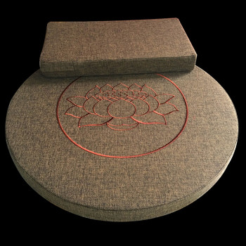 Meditation Cushion, Thickened Linen and Coconut Fiber Round Cushion, Floor Cushion, Worship Cushion, Buddha Worship Cushion, Removable and Washable Meditation Cushion