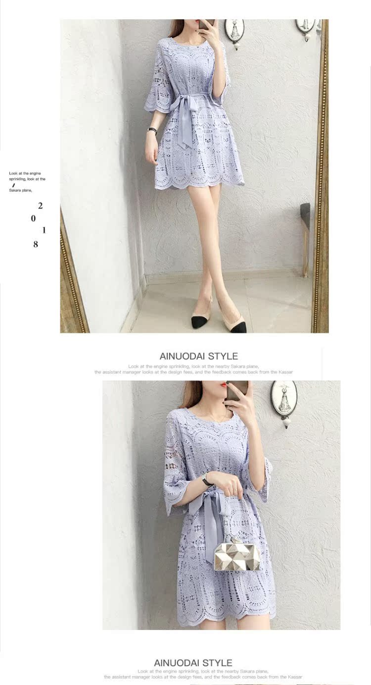 Đầm dự tiệc rất cổ tích Pháp 2019 hè thời trang nữ tính khí mới - Váy eo cao 	mẫu váy eo đẹp	