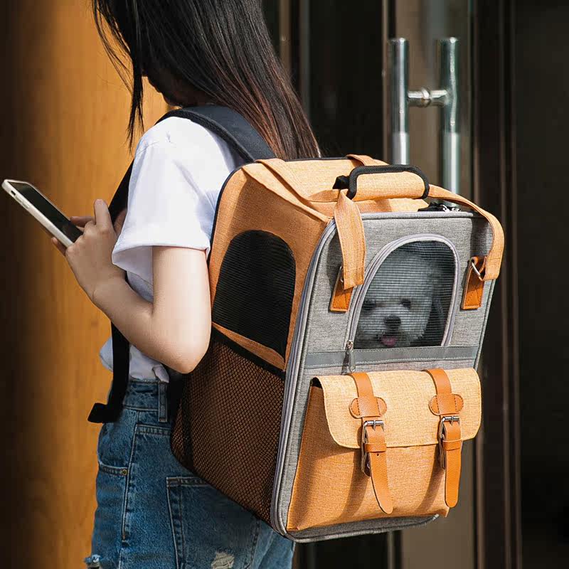 Cat bag go out portable large-capacity space capsule cat dog go out backpack breathable canvas pet backpack