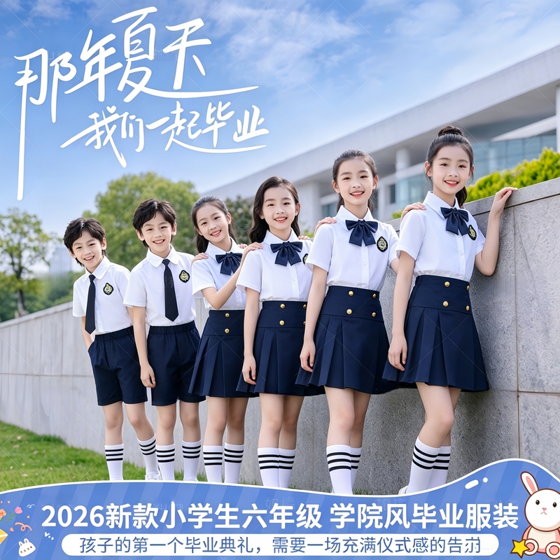 Kindergarten Uniforms, Summer Clothes, Graduation Clothes, Photo Shoot Dresses for Senior Classes, Children's Day Boys and Girls Chorus Fashion Performance Clothes