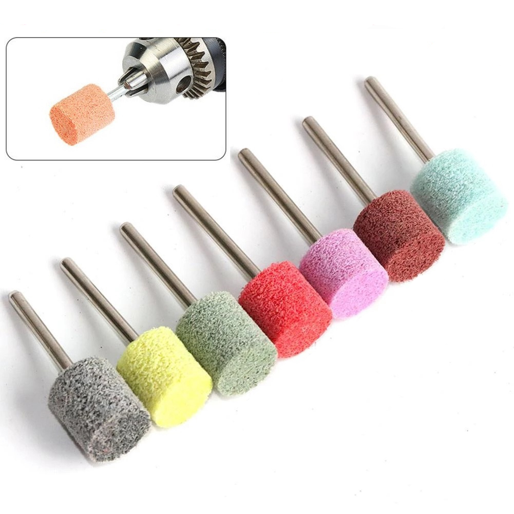 Fiber grinding head with handle non-woven nylon polishing wheel grinding head brushed stainless steel metal deburring electric grinding head