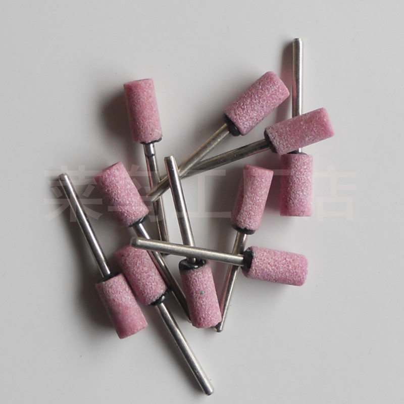 Cylindrical sub warhead chrome corundum grinding wheel grinding head electric grinding head red corundum electric grinding head fire stone paparazzi 3MM