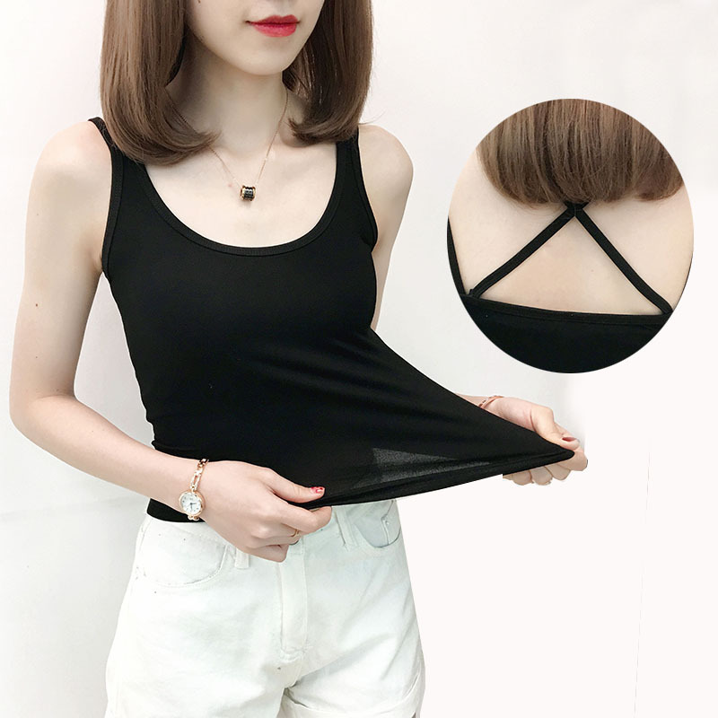 New Style Sexy Cross-Strap Camisole for Women, Modal Slip-On Undershirt, Short Low-Cut Top for Women