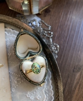 Gloria Studio Green Parrot Antique Rare Parrot Green European Blazing Ring Vintage Collection
