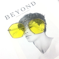 Серебряная рама прозрачная желтая линза