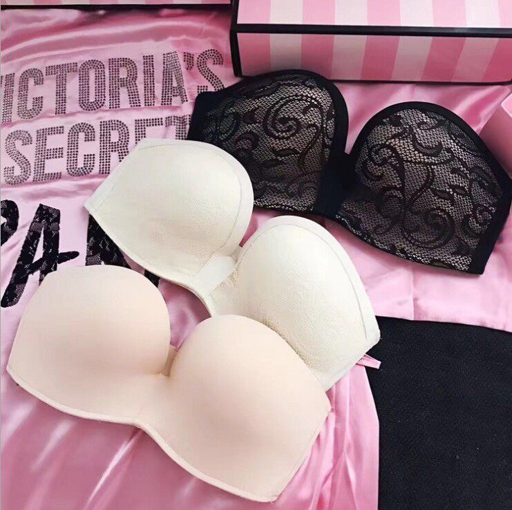 Collection of breasted breast large breasts without shoulder strap Shoulder Sexy Bra Poly up non-slip Upper Care Back Bra Underwear women ultra-thin