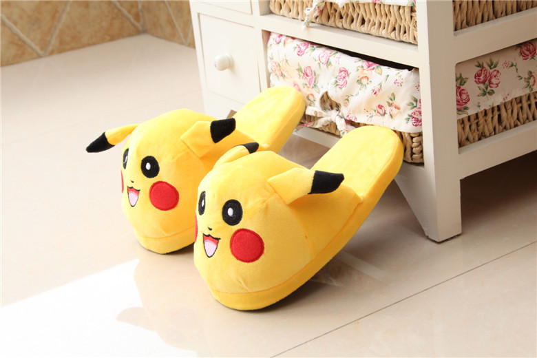 Sáng tạo Pokemon Pokemon Bear Cotton Twisted Kaqiu Dahuang Duck Bao gồm tất cả sang trọng Cặp đôi dép bông dép bitis nữ