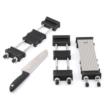 DMD new sharpener holder adjustable size household grindstone rubber base stainless steel bracket