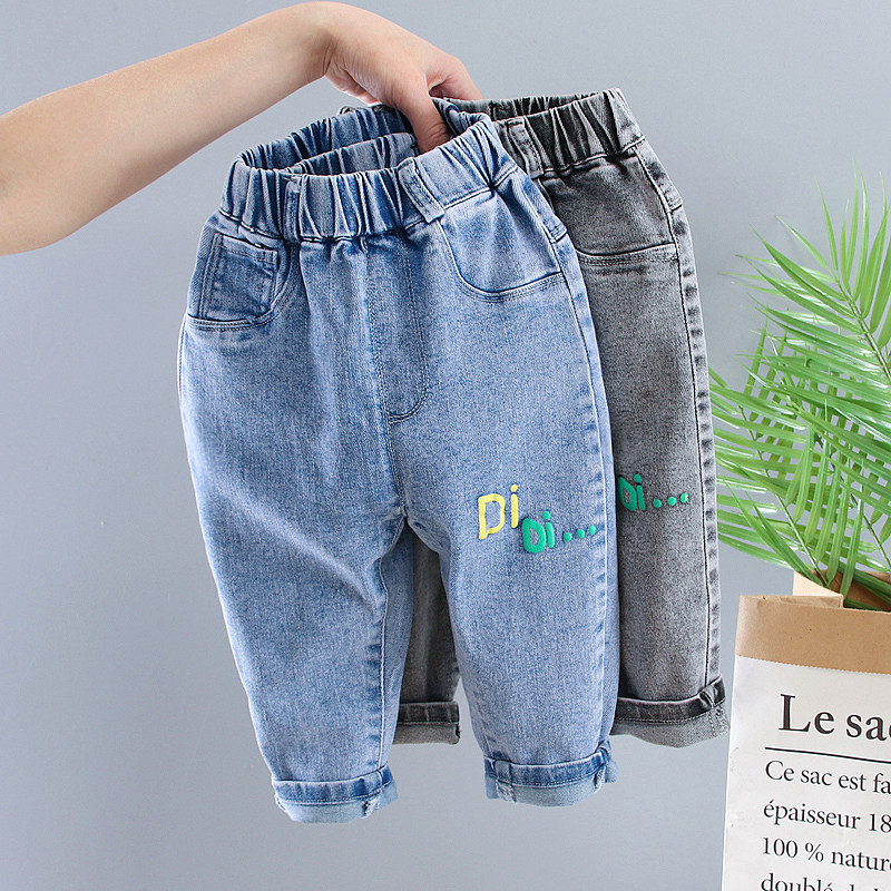 Boy Spring Festival Jeans Son New Baby Foreign Pie Children Spring Dress Casual Pants Children in Korean version Baby long pants