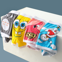 Pure Cotton Briefs Male Cartoon Flat Corner Pants Pure Cotton Big Code Breathable Cartoon Boy Cute Mid Waist Personality Trend Shorts