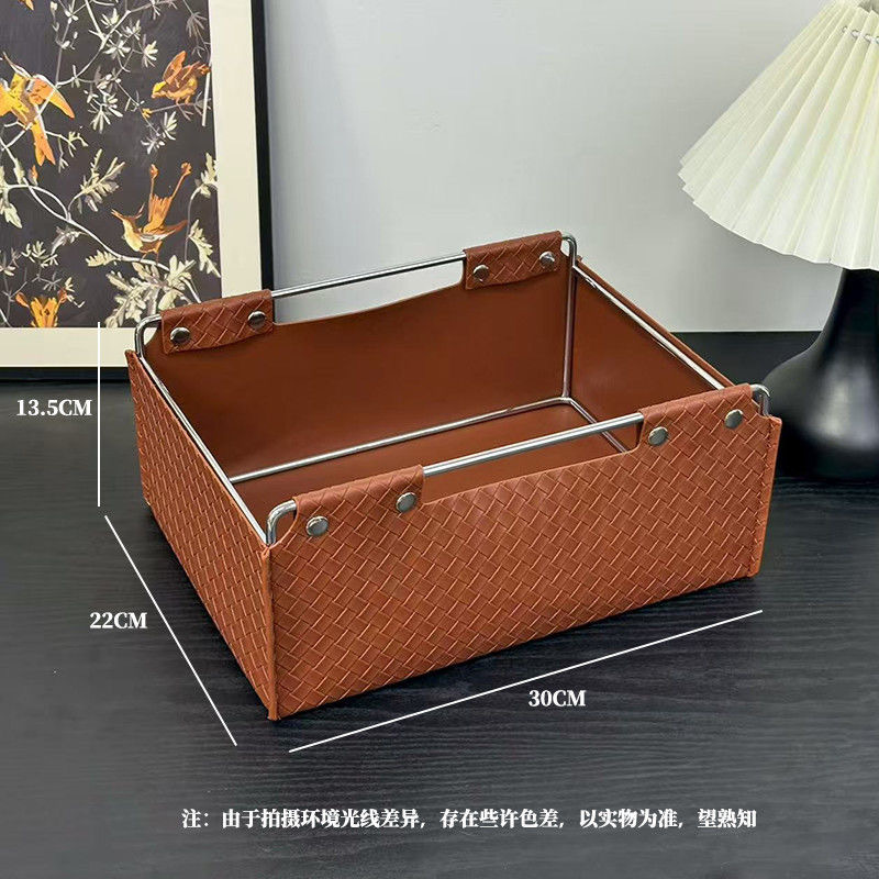 Nordic Desktop Leather Storage Box, High-End Light Luxury Miscellaneous Storage Box, Makeup Brush, Remote Control, Pen Holder, Stationery Storage