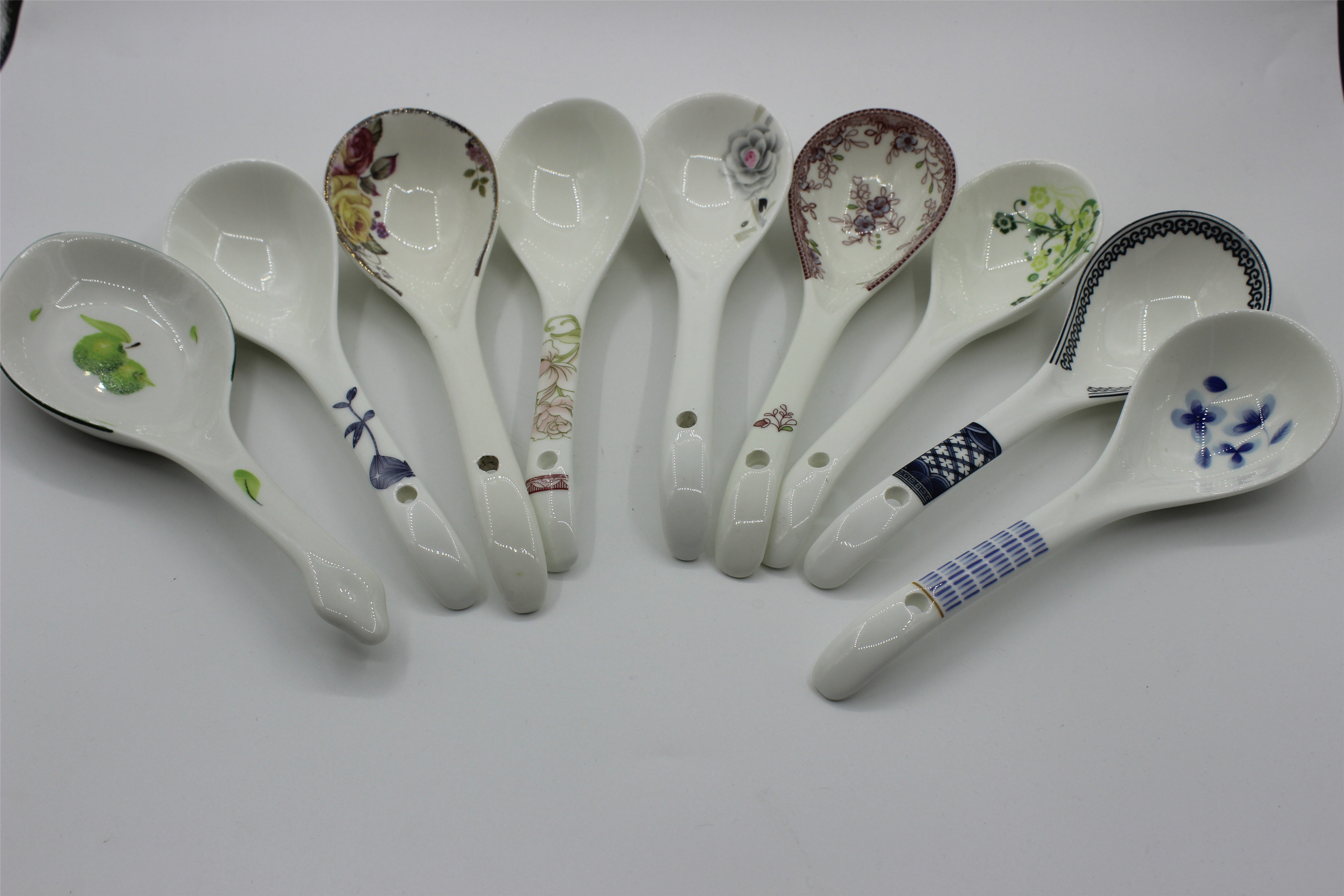 Porcelain Mass Soup Spoon Large Tablespoon of Colored Porcelain