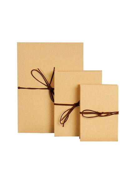 DIY Handmade Accordion Folding Notebook, Kraft Black Card Blank Scrapbook, A4 Vintage Drawing Book, a 50% off Page Notebook