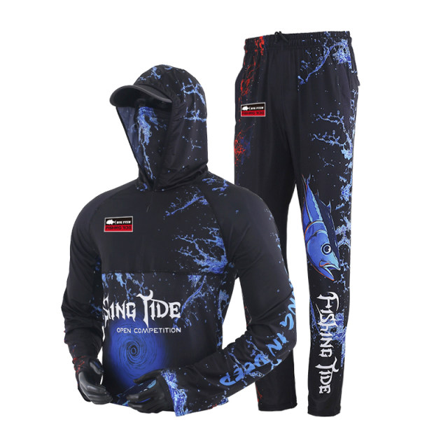 Summer lure sea fishing sun protection suit full body ice silk breathable ໄວແຫ້ງໄວກາງແຈ້ງການແຂ່ງຂັນການຫາປາ lure ຊຸດການຫາປາ