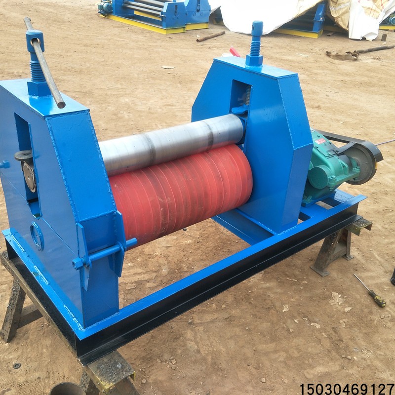 Three-axis semi-automatic rounding machine Two-axis rubber roller without straight edge plate rolling machine rubber-axis steel plate automatic cone rounding machine