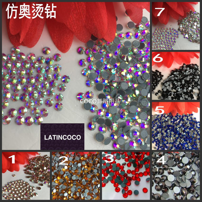 LAITN COCO dance professional Latin dance skirt drill loose drill imitation Austrian drill hot drill DIY drill forehead hair stick drill