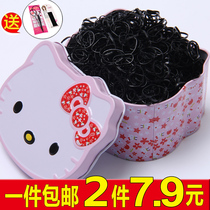 Children disposable leather band strong pull constantly thickened thick thick black rubber band Small Black Tie head Hairband female small head rope