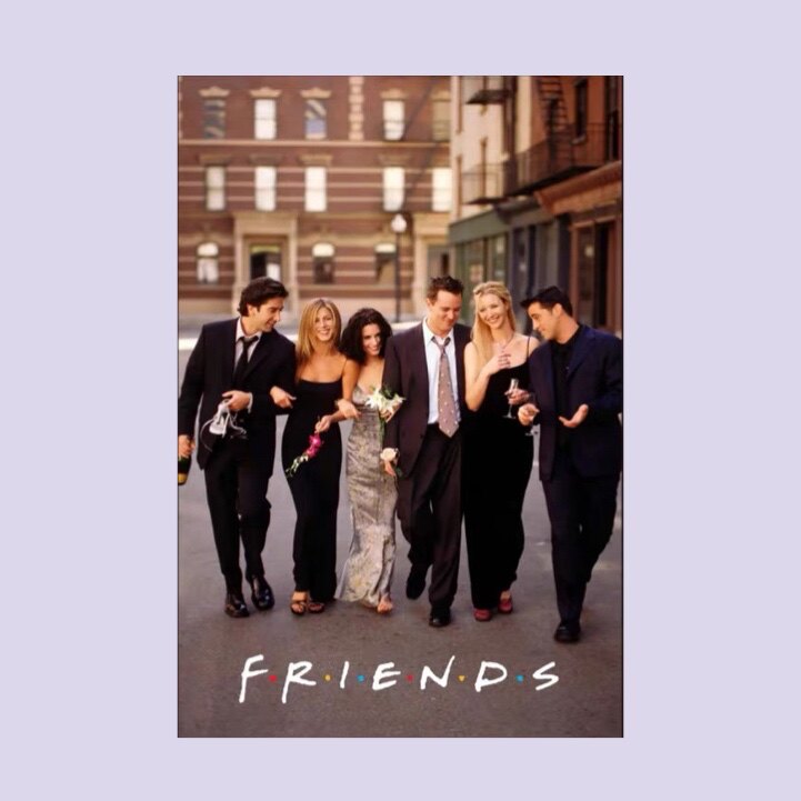 American drama Old friends poster Friends six-person line wall sticker decorative painting Bedroom room wall decoration hanging painting