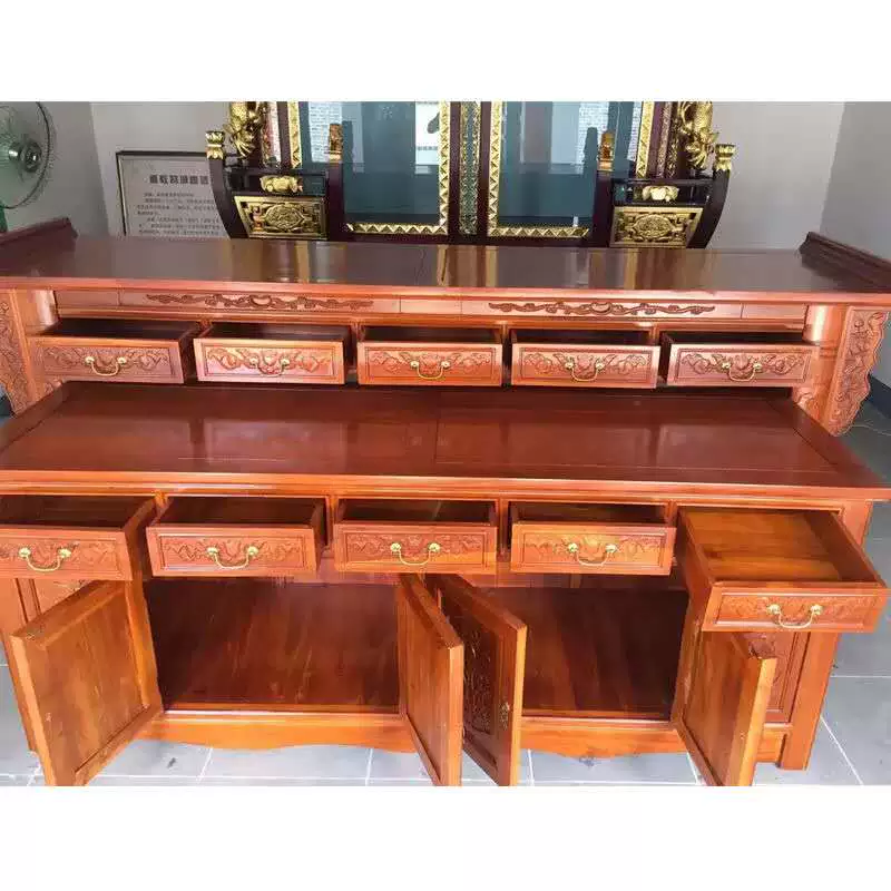 Bàn gỗ rắn đặt tủ bàn kết hợp Bàn thần cho Đài Loan bàn cống Caishen bàn cổ tích tượng phật bàn bàn Guanyin cung cấp đặc biệt - Bàn