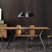 Imported Nordic modern simple LOFT Industrial Danish design small apartment solid wood dining table chair bench computer book table