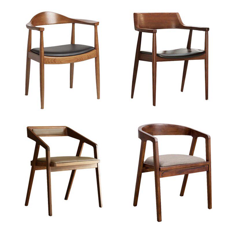 Nordic solid wood computer chair Hiroshima dining table and chair horn office chair leisure chair coffee chair negotiation chair meeting chair