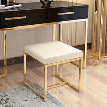 Light luxury iron simple makeup table square stool dressing stool small apartment sofa side stool foyer movable shoe stool