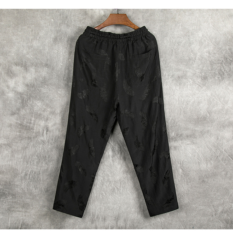 Mùa hè Trung Quốc phong cách cotton và vải lanh thường quần lỏng quần thẳng quần lanh nam quần siêu mỏng quần nam vải lanh - Crop Jeans quần áo nam